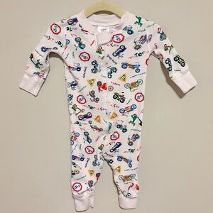 Hanna Andersson Motorcycle Print Zipper Pajamas (6-9M)